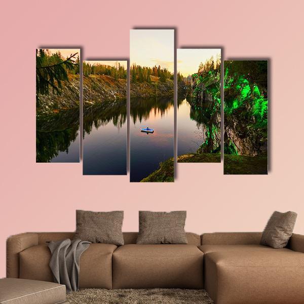 Mountain Park Of Ruskeala Canvas Wall Art-5 Pop-Gallery Wrap-47" x 32"-Tiaracle