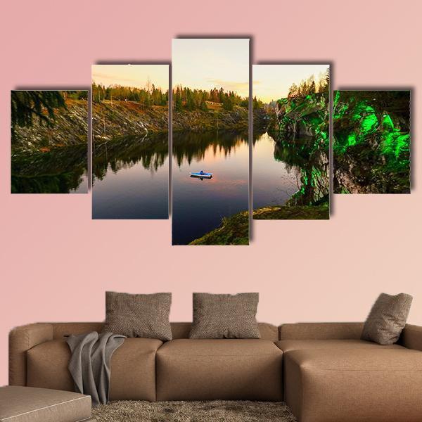 Mountain Park Of Ruskeala Canvas Wall Art-5 Star-Gallery Wrap-62" x 32"-Tiaracle