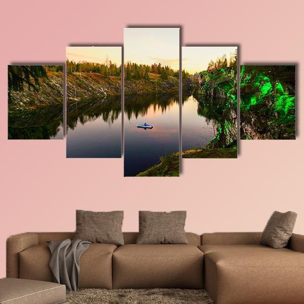 Mountain Park Of Ruskeala Canvas Wall Art-4 Pop-Gallery Wrap-50" x 32"-Tiaracle