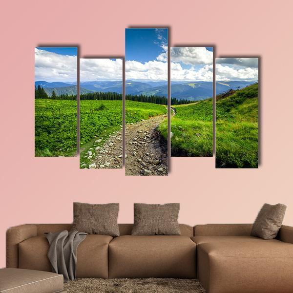 Mountain Path Canvas Wall Art-5 Pop-Gallery Wrap-47" x 32"-Tiaracle