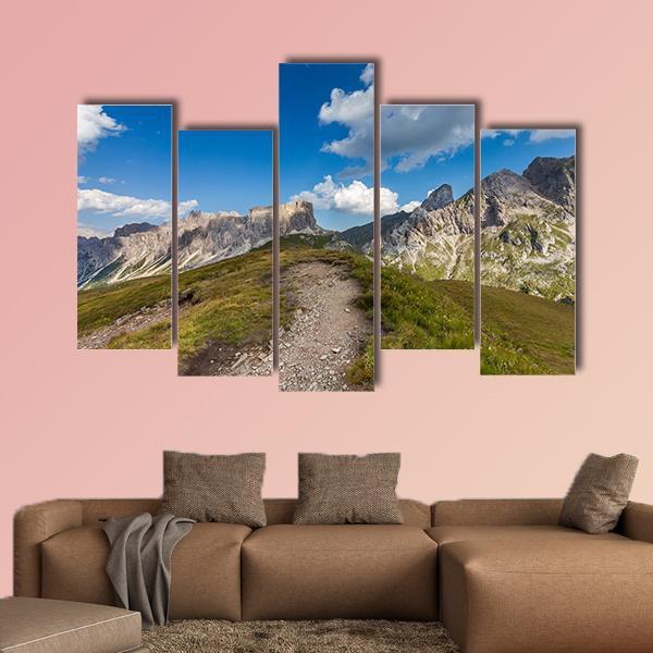 Mountain Paths Italy Canvas Wall Art-5 Pop-Gallery Wrap-47" x 32"-Tiaracle
