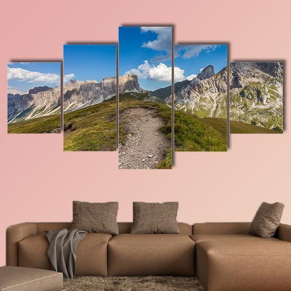 Mountain Paths Italy Canvas Wall Art-5 Star-Gallery Wrap-62" x 32"-Tiaracle