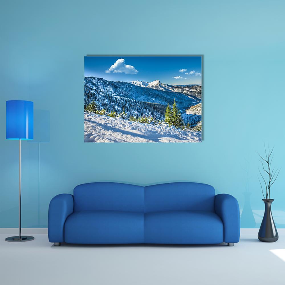 Giewont Mountain Peak Canvas Wall Art-1 Piece-Gallery Wrap-48" x 32"-Tiaracle