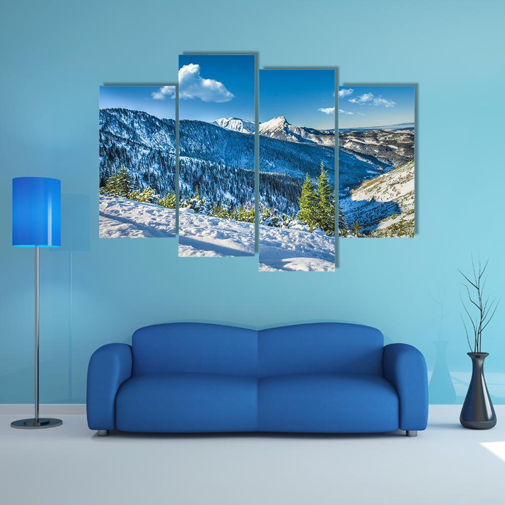 Giewont Mountain Peak Canvas Wall Art-4 Pop-Gallery Wrap-50" x 32"-Tiaracle