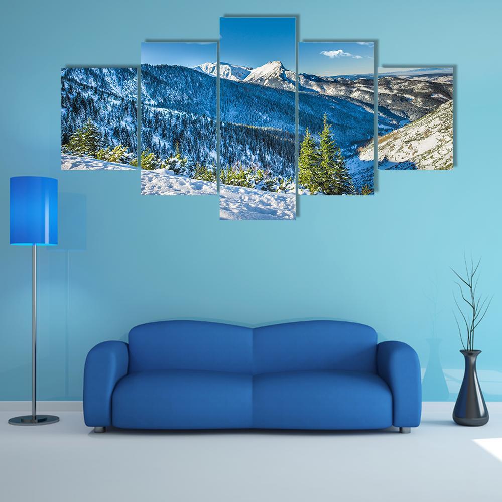 Giewont Mountain Peak Canvas Wall Art-5 Star-Gallery Wrap-62" x 32"-Tiaracle