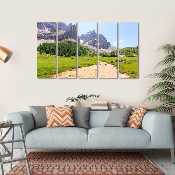 Mountain Peaks View Canvas Wall Art-5 Horizontal-Gallery Wrap-22" x 12"-Tiaracle