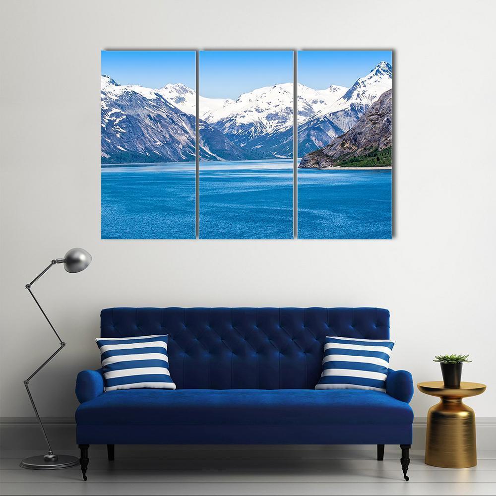 Mountain & Ocean Water Canvas Wall Art-3 Horizontal-Gallery Wrap-37" x 24"-Tiaracle