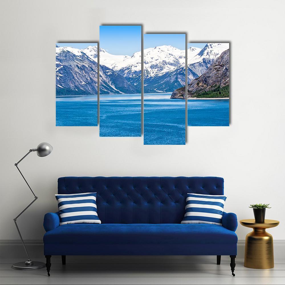 Mountain & Ocean Water Canvas Wall Art-4 Pop-Gallery Wrap-50" x 32"-Tiaracle