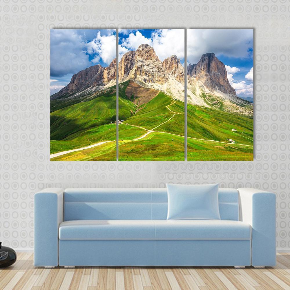 Mountain Range Landscape Canvas Wall Art-3 Horizontal-Gallery Wrap-37" x 24"-Tiaracle