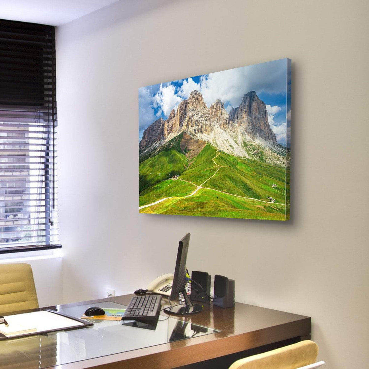 Mountain Range Landscape Canvas Wall Art-3 Horizontal-Gallery Wrap-25" x 16"-Tiaracle