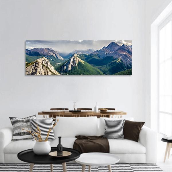 Rocky Mountains Canada Panoramic Canvas Wall Art-1 Piece-36" x 12"-Tiaracle