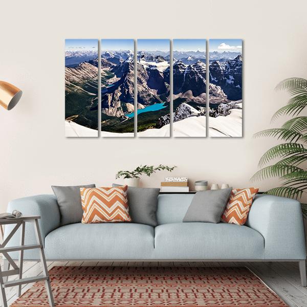 Mt Temple Canada Canvas Wall Art-5 Horizontal-Gallery Wrap-22" x 12"-Tiaracle