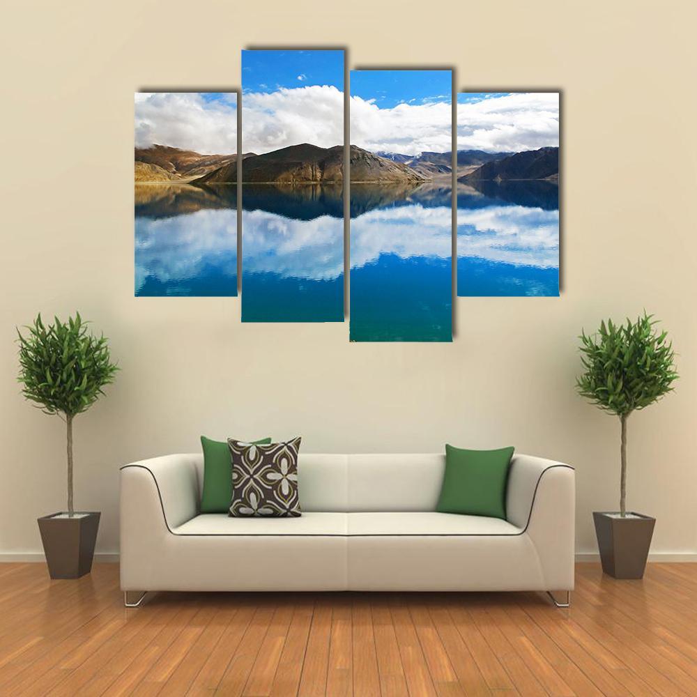 Pangong Tso Lake Canvas Wall Art-4 Pop-Gallery Wrap-50" x 32"-Tiaracle