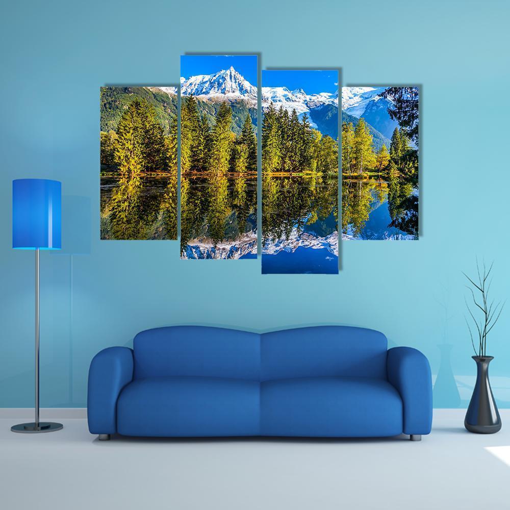 Mountain Resort Of Chamonix Canvas Wall Art-4 Pop-Gallery Wrap-50" x 32"-Tiaracle