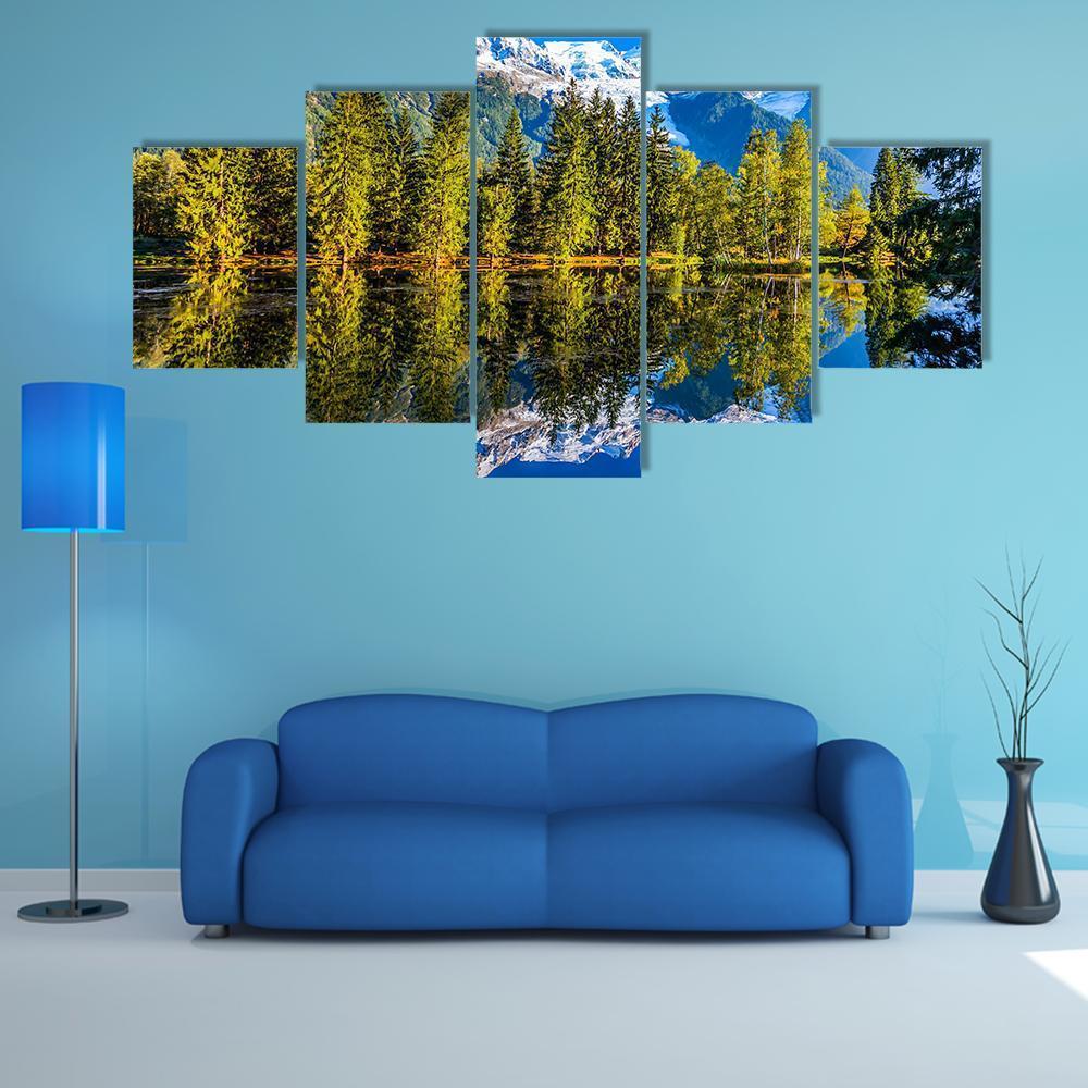 Mountain Resort Of Chamonix Canvas Wall Art-5 Star-Gallery Wrap-62" x 32"-Tiaracle