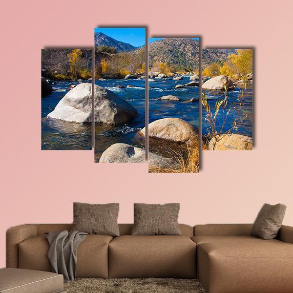 River In Sierra Nevada Canvas Wall Art-4 Pop-Gallery Wrap-50" x 32"-Tiaracle