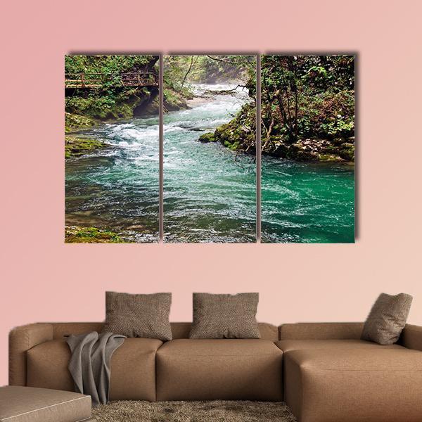 Mountain River Canvas Wall Art-3 Horizontal-Gallery Wrap-37" x 24"-Tiaracle