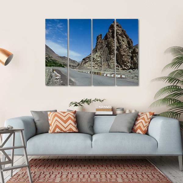 Mountain Road In Leh India Canvas Wall Art-4 Horizontal-Gallery Wrap-34" x 24"-Tiaracle
