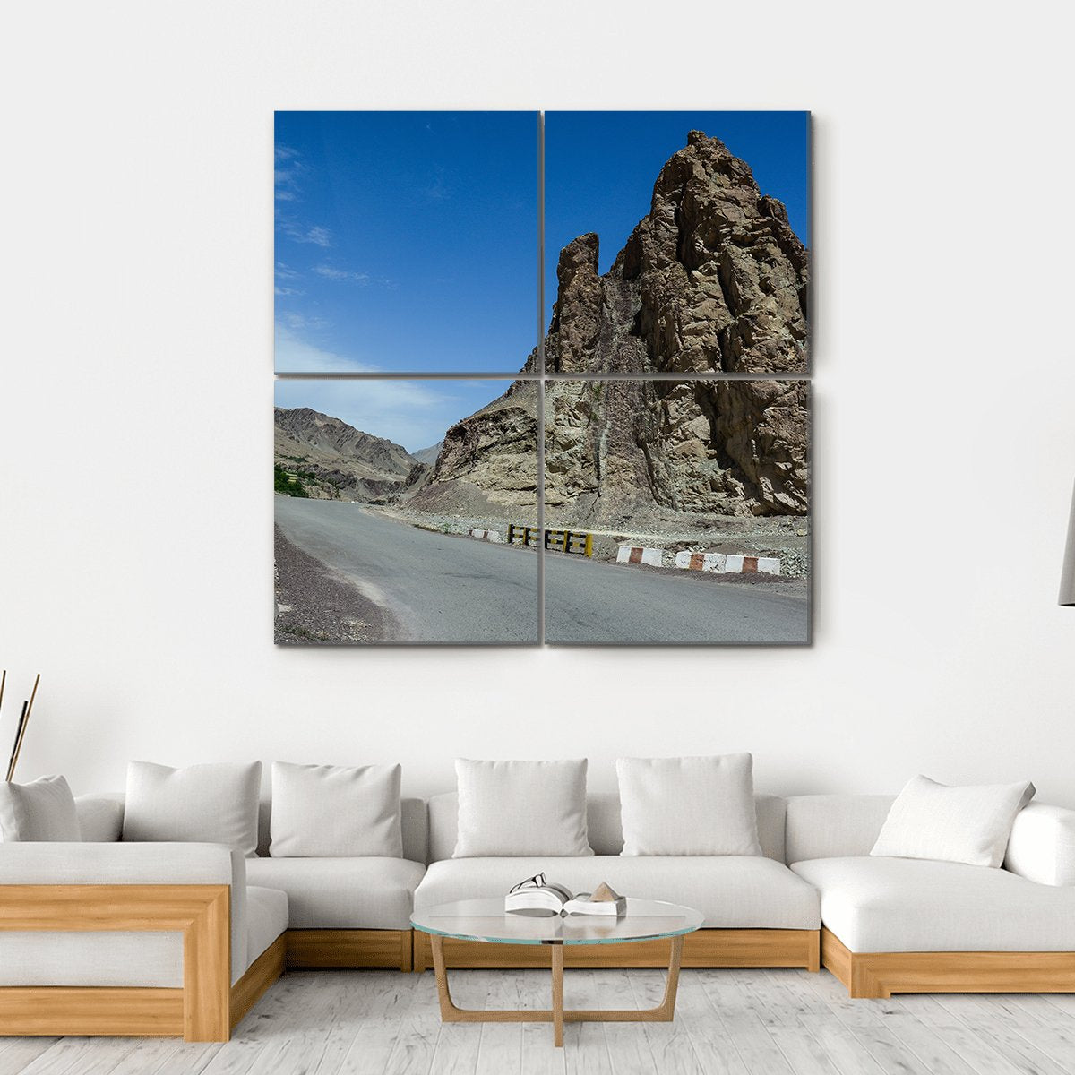 Mountain Road In Leh India Canvas Wall Art-4 Square-Gallery Wrap-17" x 17"-Tiaracle