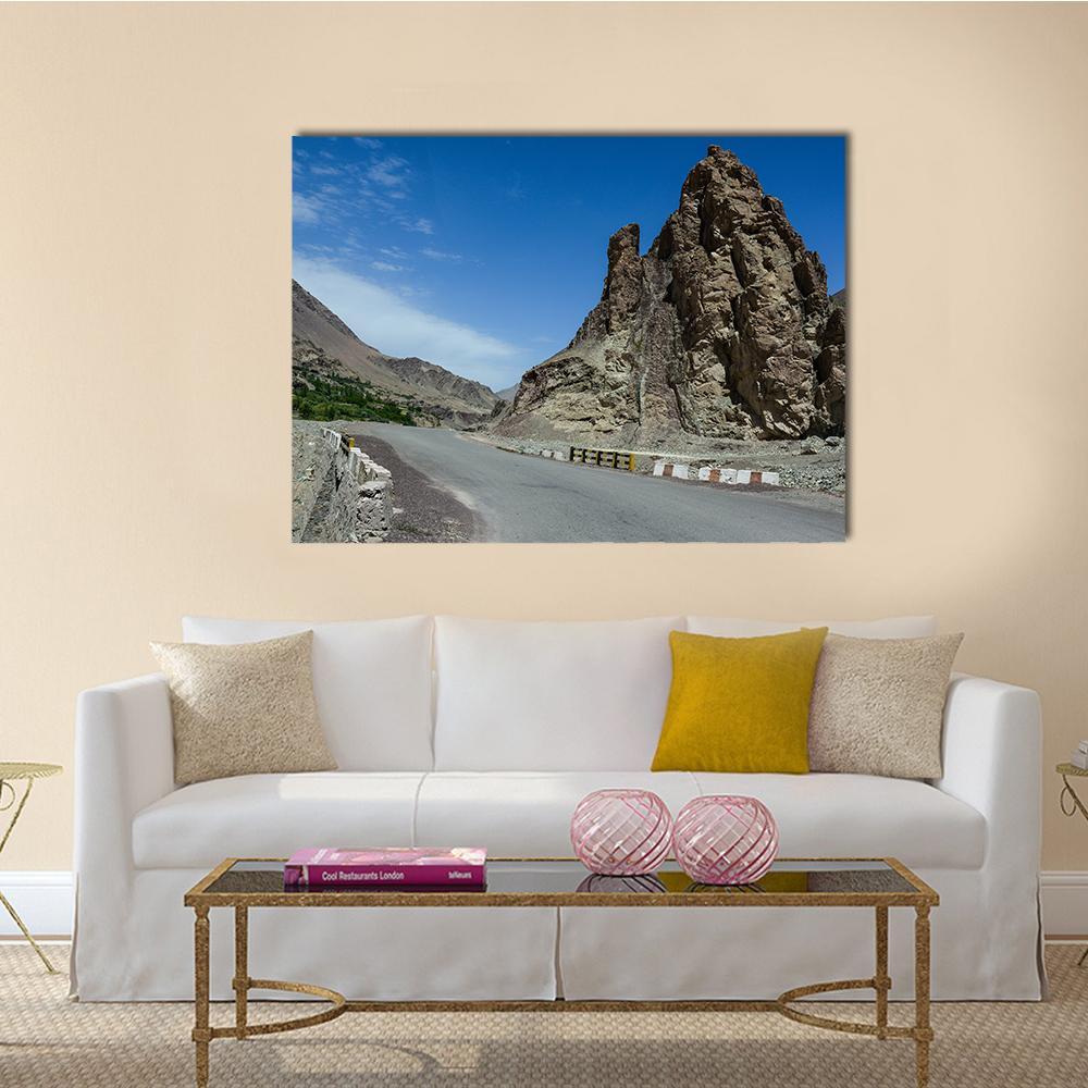 Mountain Road In Leh India Canvas Wall Art-1 Piece-Gallery Wrap-48" x 32"-Tiaracle