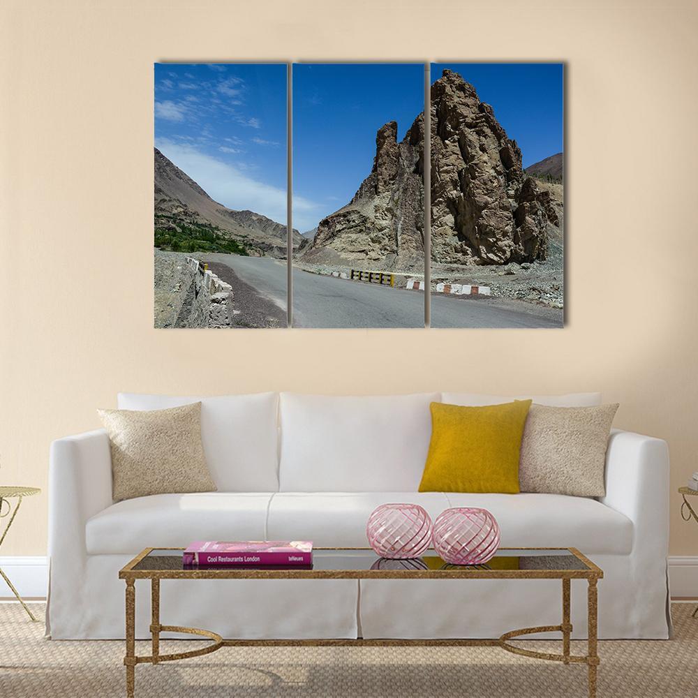 Mountain Road In Leh India Canvas Wall Art-3 Horizontal-Gallery Wrap-37" x 24"-Tiaracle