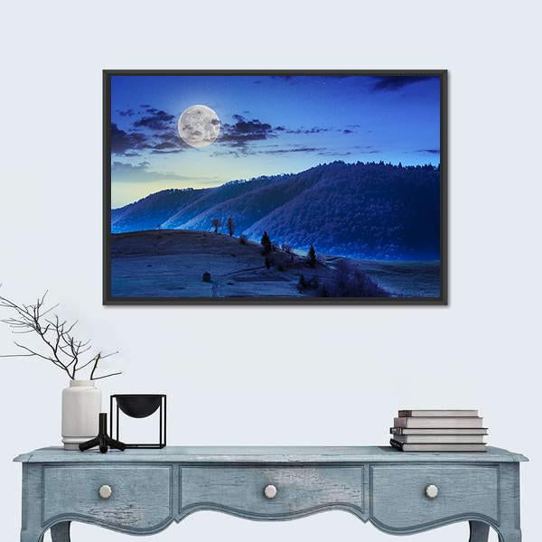 Mountain Summer Landscape Canvas Wall Art-1 Piece-Floating Frame-24" x 16"-Tiaracle