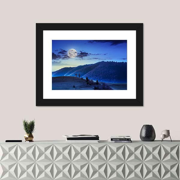 Mountain Summer Landscape Canvas Wall Art-1 Piece-Framed Print-20" x 16"-Tiaracle