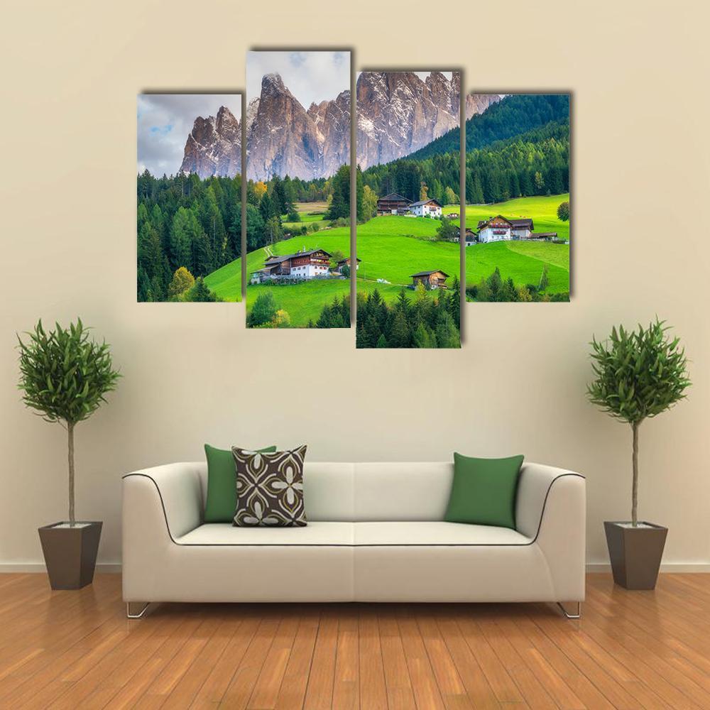 Mountain Village Italy Canvas Wall Art-4 Pop-Gallery Wrap-50" x 32"-Tiaracle
