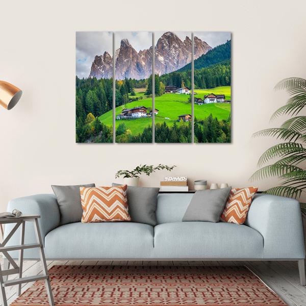 Mountain Village Italy Canvas Wall Art-4 Horizontal-Gallery Wrap-34" x 24"-Tiaracle