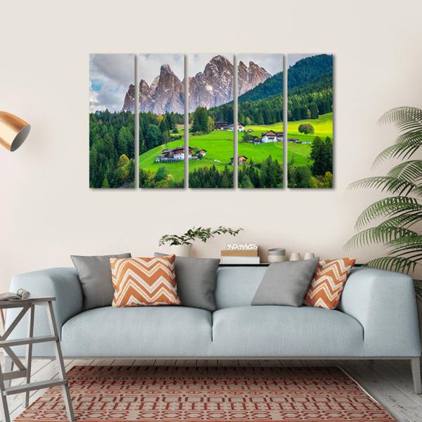 Mountain Village Italy Canvas Wall Art-5 Horizontal-Gallery Wrap-22" x 12"-Tiaracle