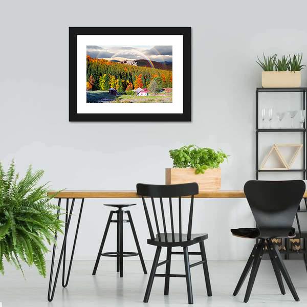 Mountain Village Of Carpathians Canvas Wall Art-5 Horizontal-Gallery Wrap-22" x 12"-Tiaracle