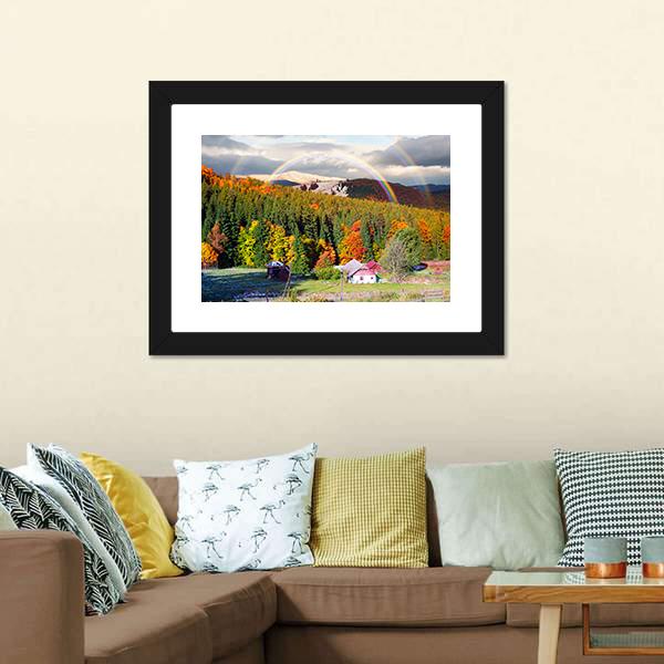 Mountain Village Of Carpathians Canvas Wall Art-5 Horizontal-Gallery Wrap-22" x 12"-Tiaracle
