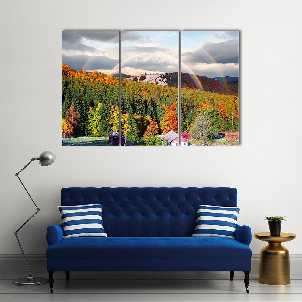 Mountain Village Of Carpathians Canvas Wall Art-3 Horizontal-Gallery Wrap-37" x 24"-Tiaracle