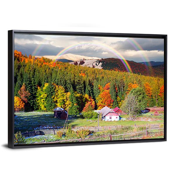 Mountain Village Of Carpathians Canvas Wall Art-3 Horizontal-Gallery Wrap-25" x 16"-Tiaracle