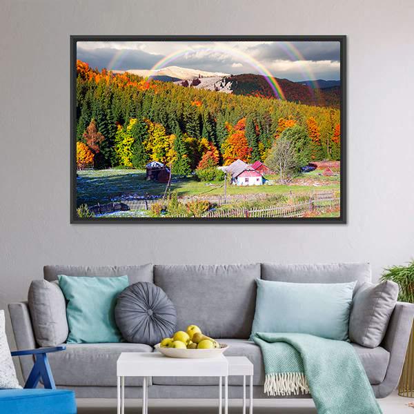Mountain Village Of Carpathians Canvas Wall Art-3 Horizontal-Gallery Wrap-25" x 16"-Tiaracle