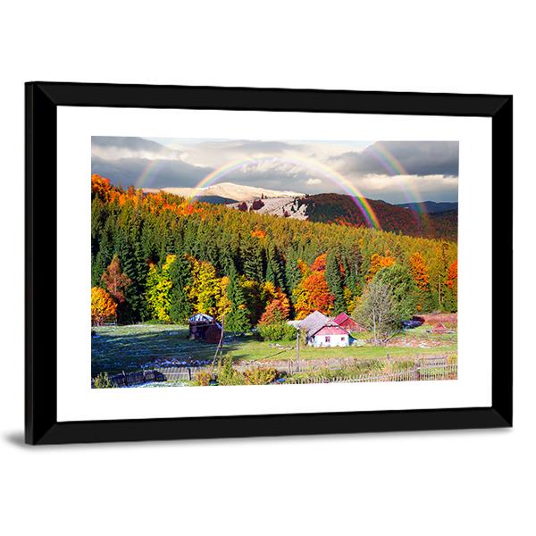 Mountain Village Of Carpathians Canvas Wall Art-3 Horizontal-Gallery Wrap-25" x 16"-Tiaracle