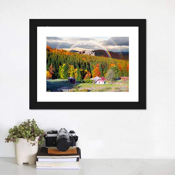 Mountain Village Of Carpathians Canvas Wall Art-1 Piece-Framed Print-20" x 16"-Tiaracle