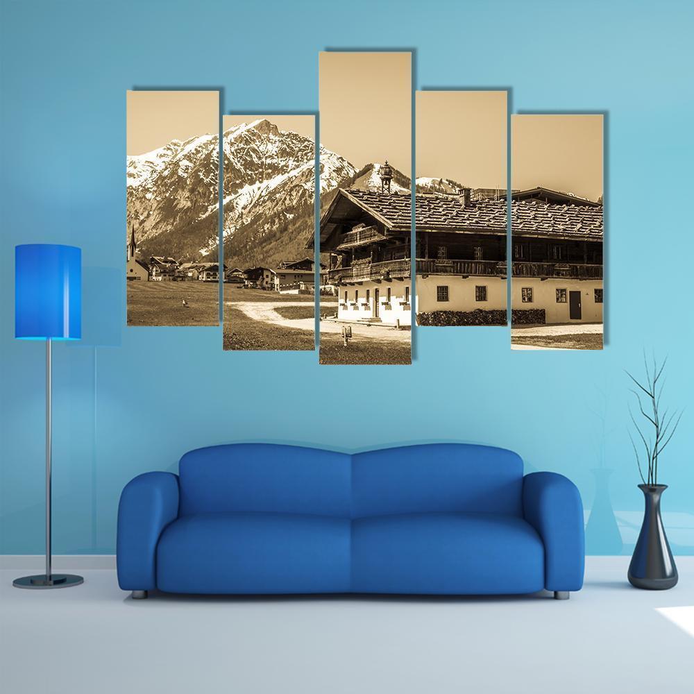 Village Pertisau In Austria Canvas Wall Art-5 Pop-Gallery Wrap-47" x 32"-Tiaracle