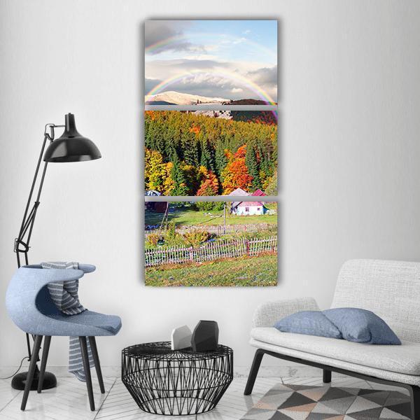 Mountain Village Of Carpathians Vertical Canvas Wall Art-3 Vertical-Gallery Wrap-12" x 25"-Tiaracle
