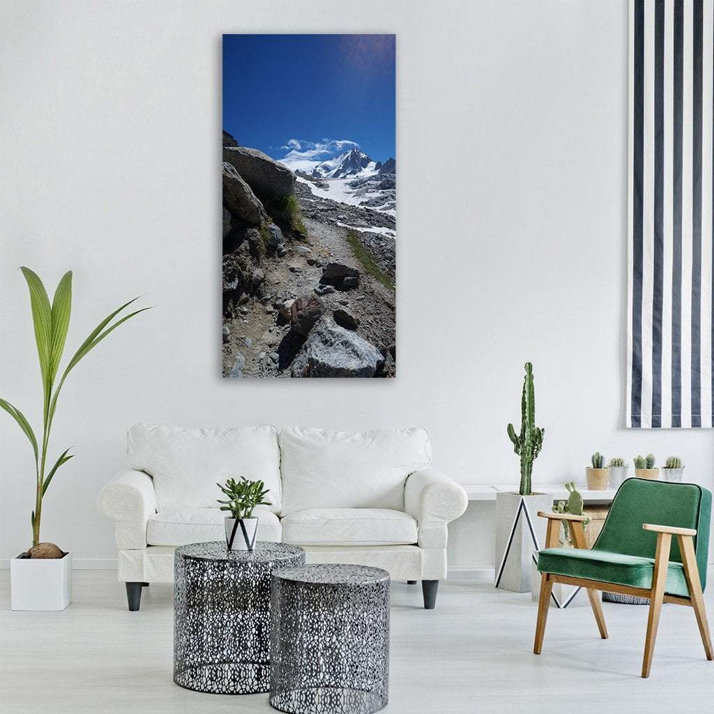 Mountain Walking Trail Alps Vertical Canvas Wall Art-1 Vertical-Gallery Wrap-12" x 24"-Tiaracle