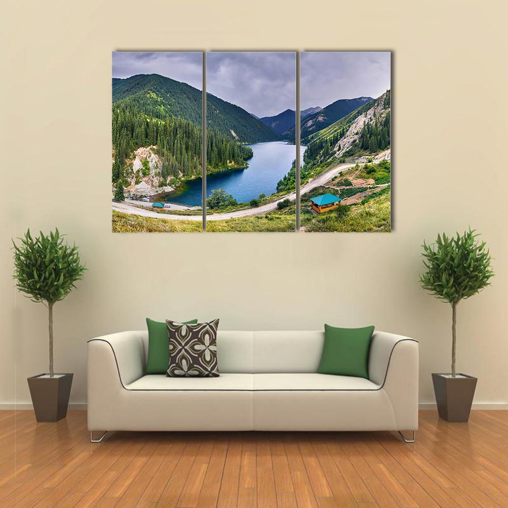 Lake Kolsai Kazakhstan Canvas Wall Art-3 Horizontal-Gallery Wrap-37" x 24"-Tiaracle