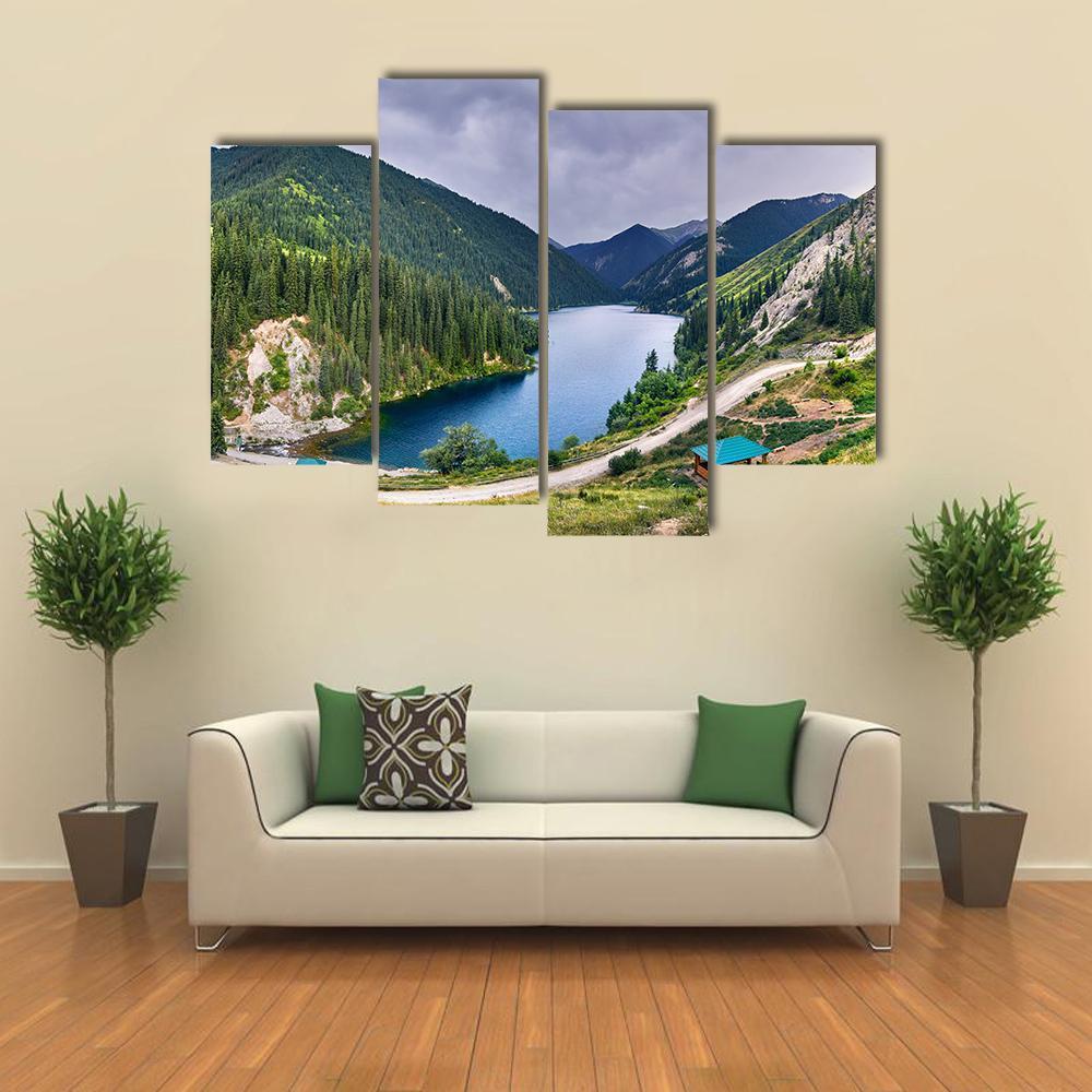 Lake Kolsai Kazakhstan Canvas Wall Art-4 Pop-Gallery Wrap-50" x 32"-Tiaracle