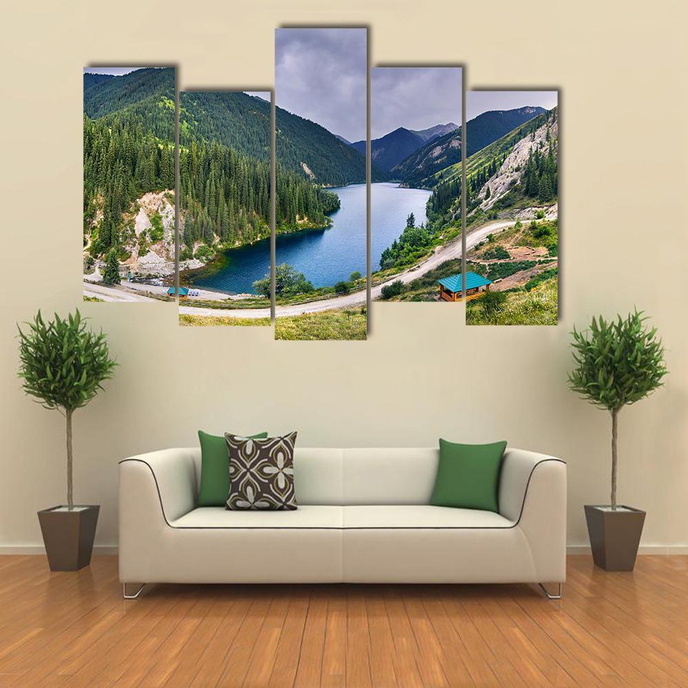 Lake Kolsai Kazakhstan Canvas Wall Art-5 Pop-Gallery Wrap-47" x 32"-Tiaracle