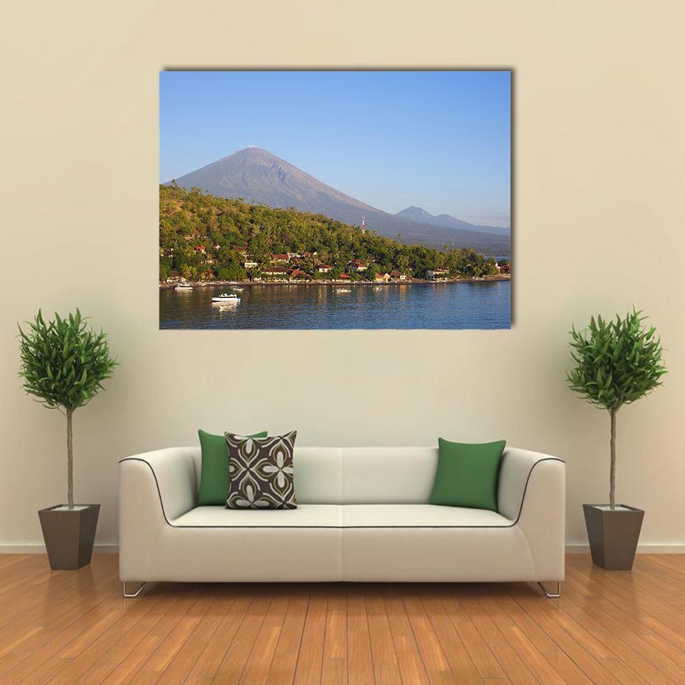 Village With Lake Canvas Wall Art-1 Piece-Gallery Wrap-48" x 32"-Tiaracle