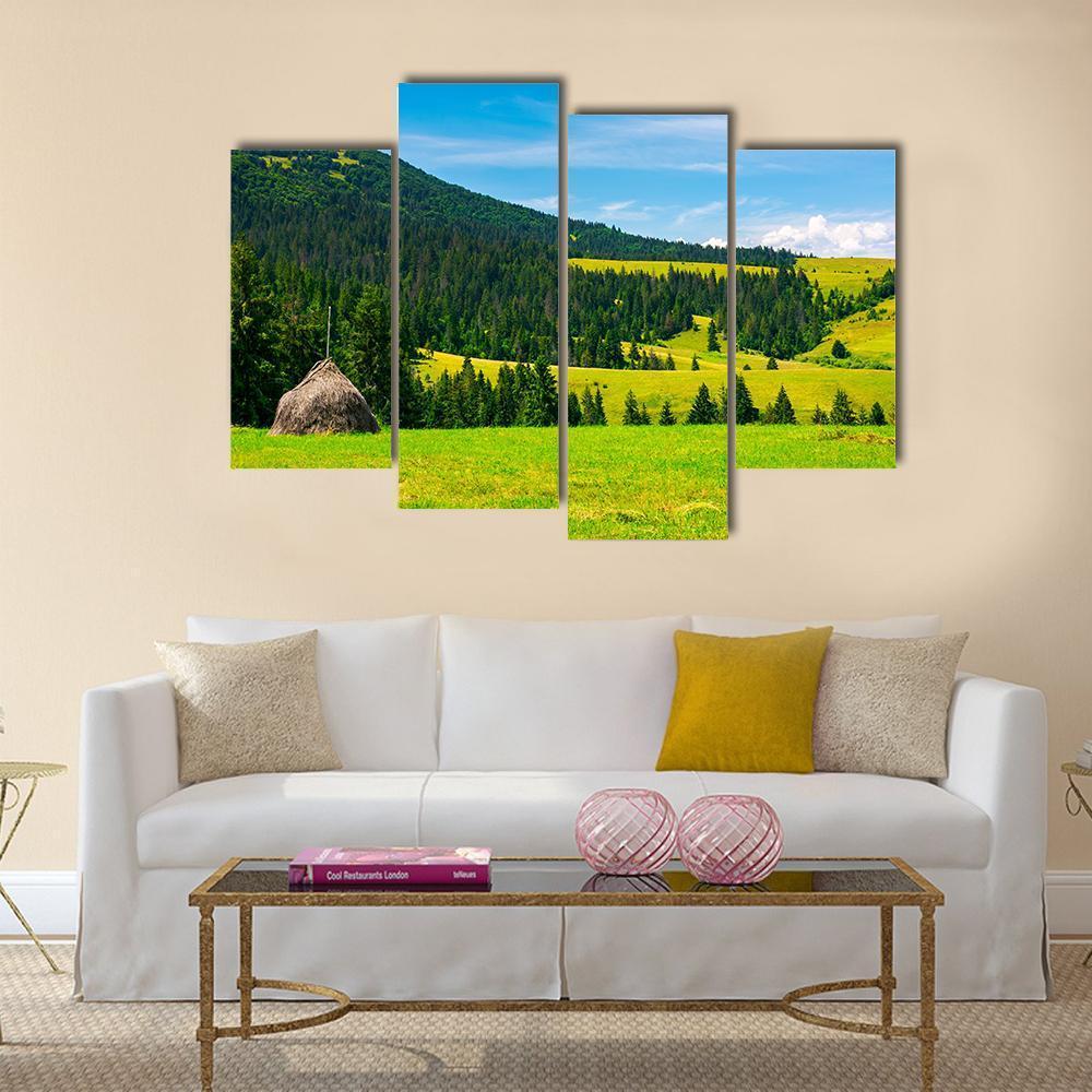 Mountainous Rural Area Canvas Wall Art-4 Pop-Gallery Wrap-50" x 32"-Tiaracle