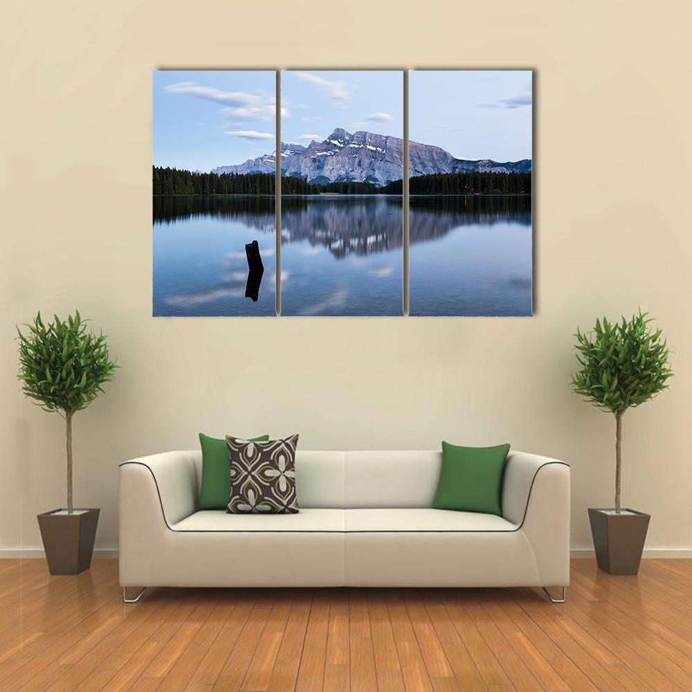 Two Jack Lake Canvas Wall Art-3 Horizontal-Gallery Wrap-37" x 24"-Tiaracle