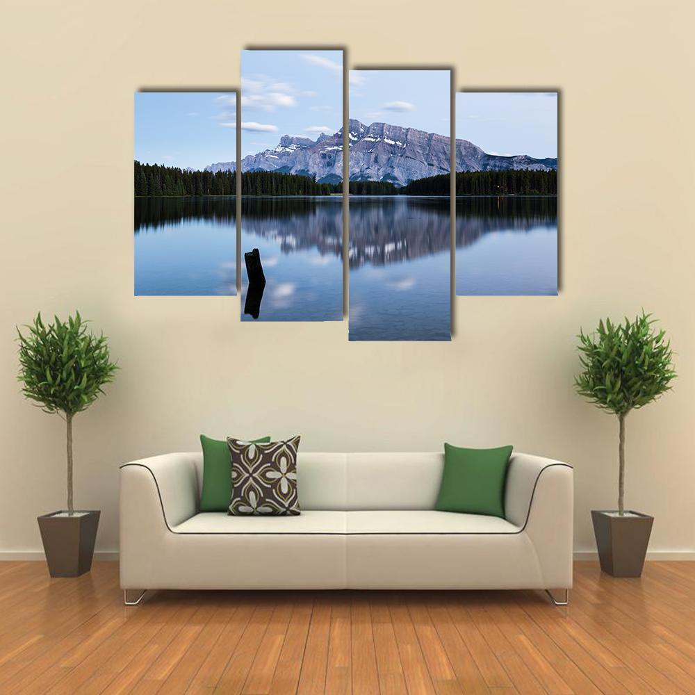 Two Jack Lake Canvas Wall Art-4 Pop-Gallery Wrap-50" x 32"-Tiaracle
