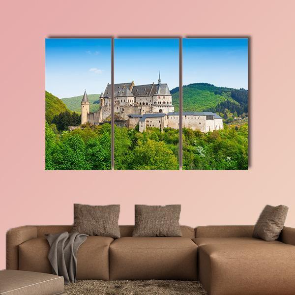Mountains &amp; Forests Vianden Canvas Wall Art-3 Horizontal-Gallery Wrap-37" x 24"-Tiaracle
