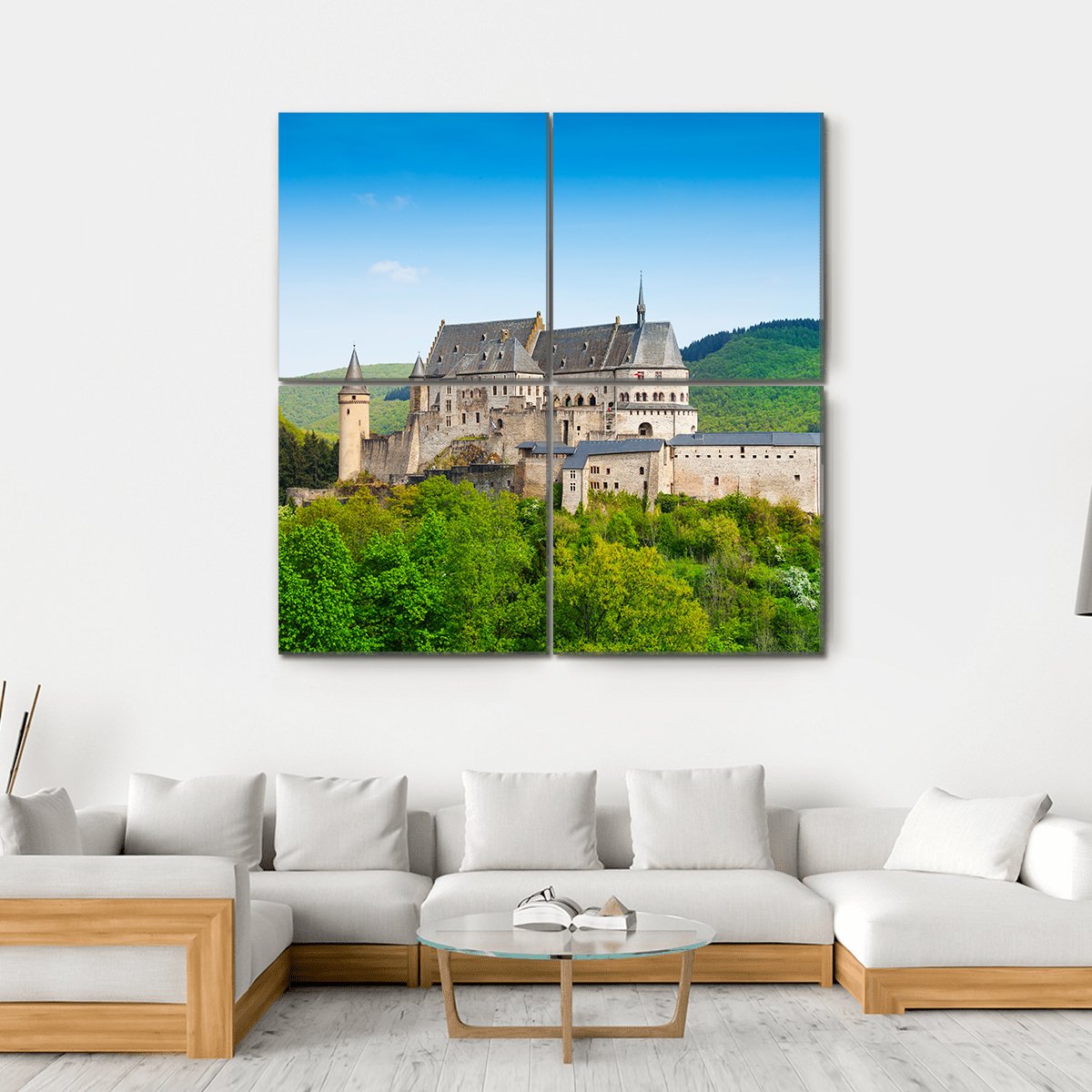 Mountains &amp; Forests Vianden Canvas Wall Art-4 Square-Gallery Wrap-17" x 17"-Tiaracle
