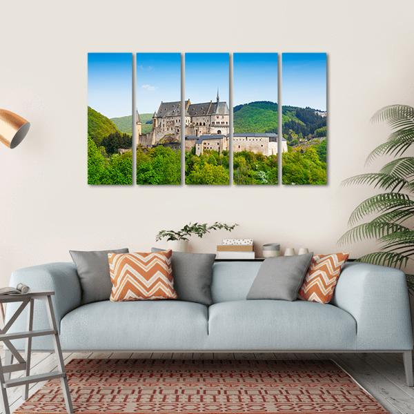 Mountains &amp; Forests Vianden Canvas Wall Art-5 Horizontal-Gallery Wrap-22" x 12"-Tiaracle